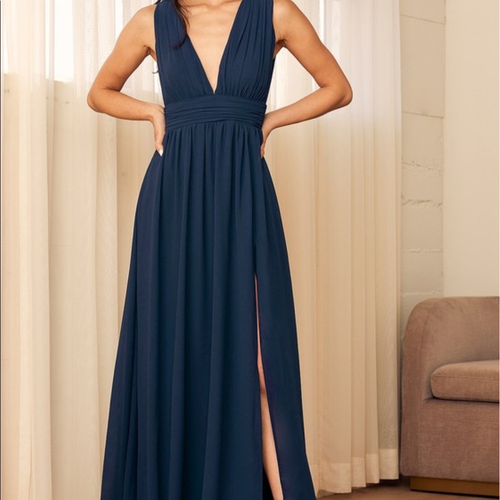 Navy blue maxi dress